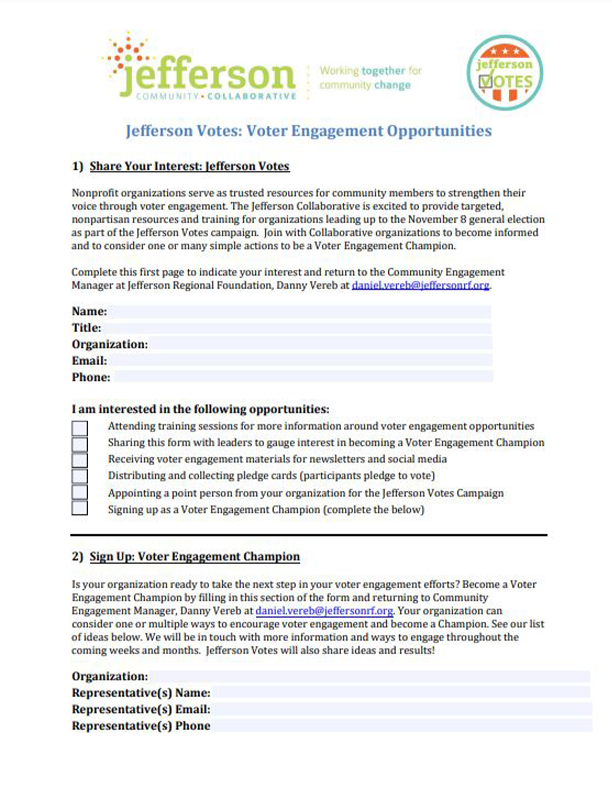 Jefferson Votes Voter Engagement Champion Form